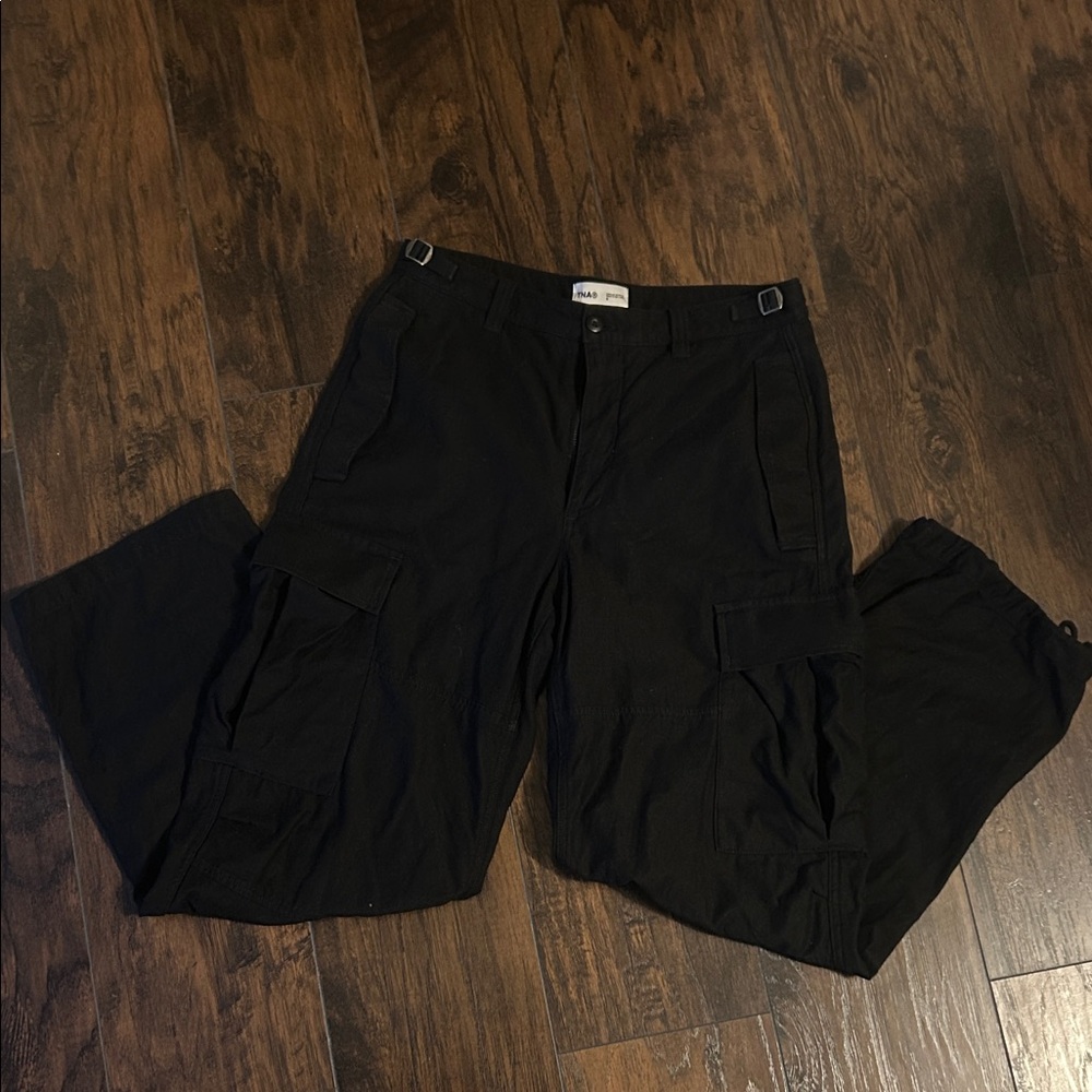 TNA Black Cargo Pants with Side Pockets